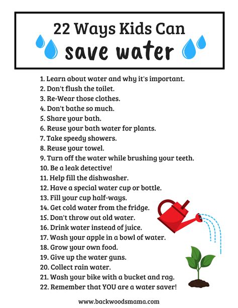 22 Ways Kids Can Save Water Backwoods Mama