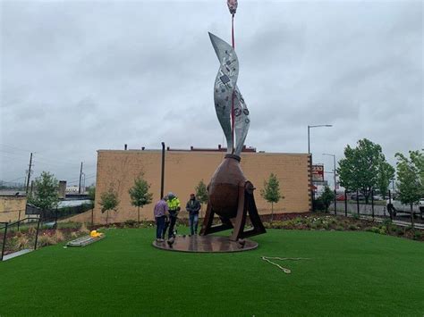 New Sculpture Being Placed In Birminghams Switch District