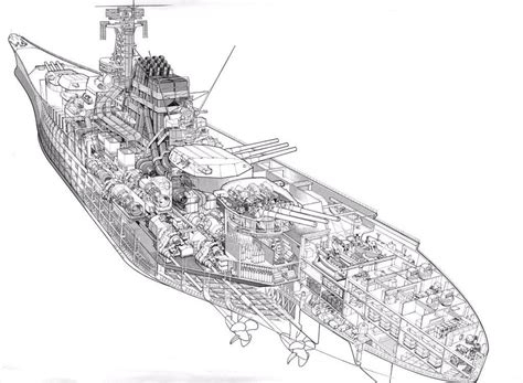 Midships Hull Structure Of The Italian Battleship Littorio Artofit