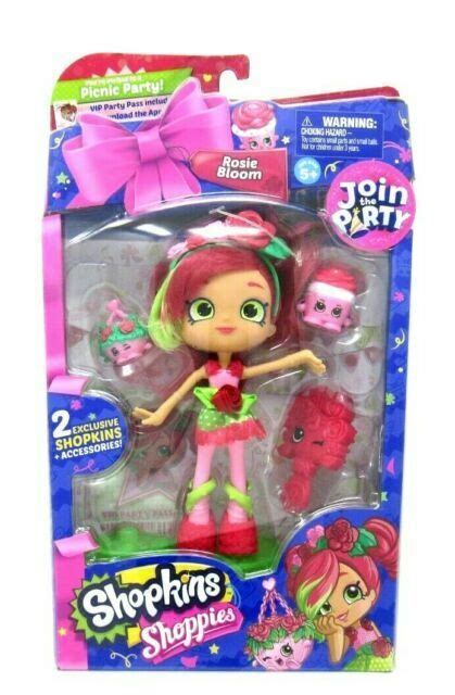 Shopkins Shoppies Season 7 Join The Party Rosie Bloom Doll With 2 For