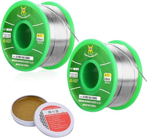 2 X Solder Wire With Flux Paste Lead Free Welding Tin Wire Roll Sn993