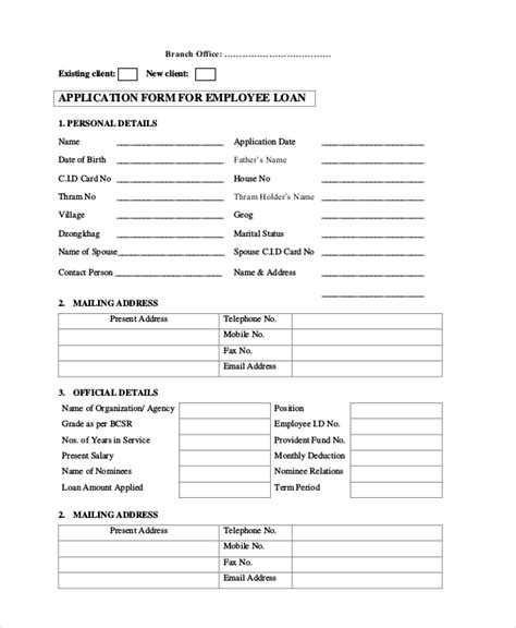 Employee Loan Application Form Hot Sex Picture