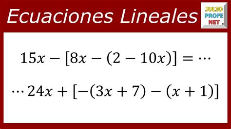 ECUACIONES LINEALES Ejercicio 8 YouTube