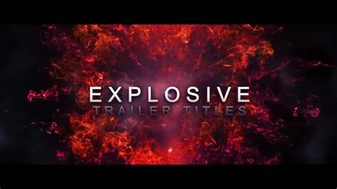 Explosive Trailer Titles After Effects Templates Youtube