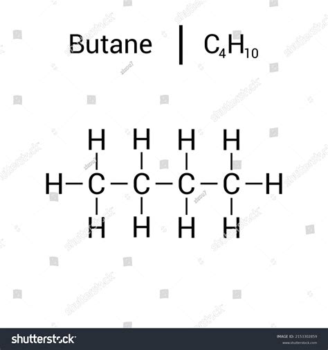 Chemical Structure Butane C4h10 Stock Vector Royalty Free 2153302859