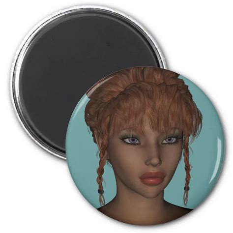 Beautiful Hot 3d Redhead Woman Model Digital Art Magnet Zazzle