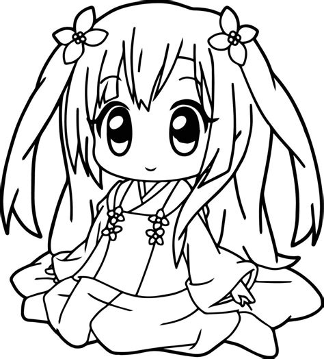 Cute Little Anime Girls Coloring Pages Sketch Coloring Page