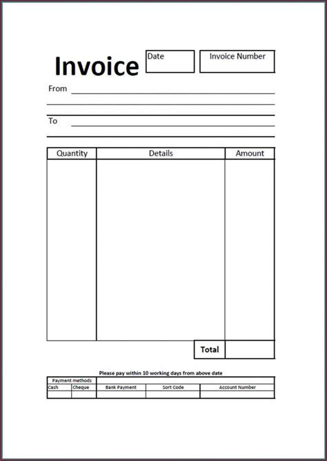 Invoice Templates Printable Free Invoice Templates Free Word Blank