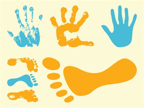 Footprints And Hand Prints Vector Art And Graphics