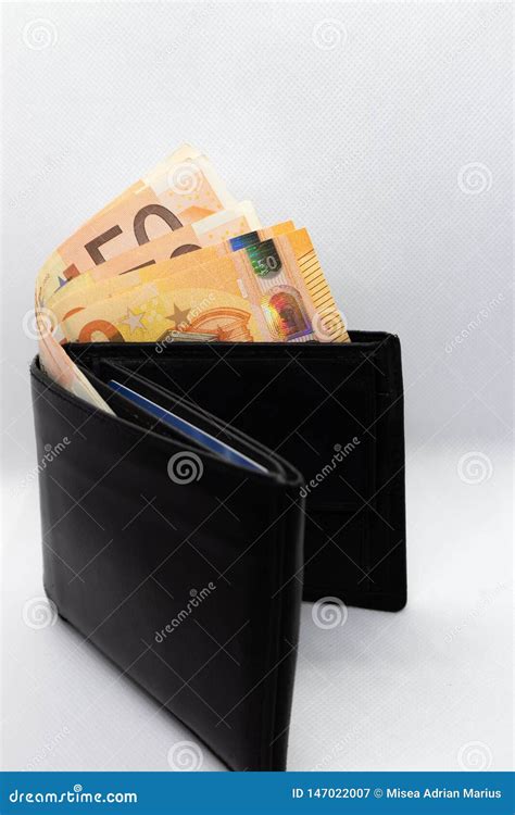 Black Wallet And Euros Bank Notes Stock Image Image Of Drink Kiss