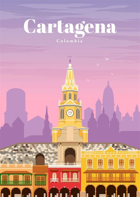 Travel To Cartagena Metal Poster Print Studio 324 Displate In