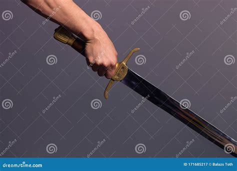 Young Athletic Man Holding His Sword Stock Image Image Of Protect