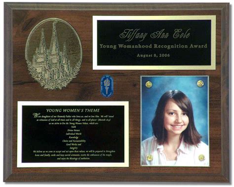 Individual Young Women Plaque 5595 Engraved Plaques By Brodericks