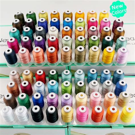new brothread 80 spools polyester embroidery machine thread kit 500m 550y each spool colors