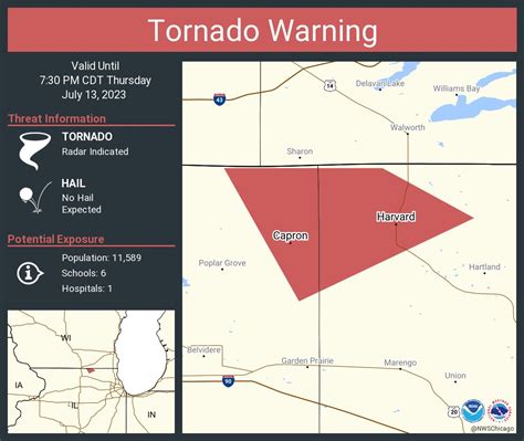 Nws Chicago On Twitter Tornado Warning Including Harvard Il Capron
