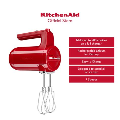Kitchenaid Cordless 7 Speed Hand Mixer 12v With Stainless Steel Turbo