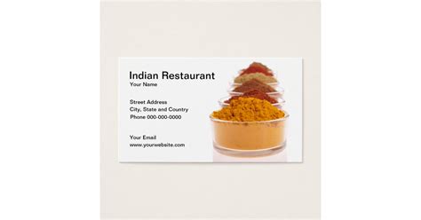Indian Restaurant Business Card Zazzle