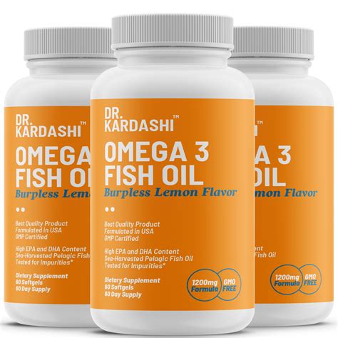 Dr Kardashi Omega 3 Fish Oil 1200 Mg Burpless Essential Fatty Acids