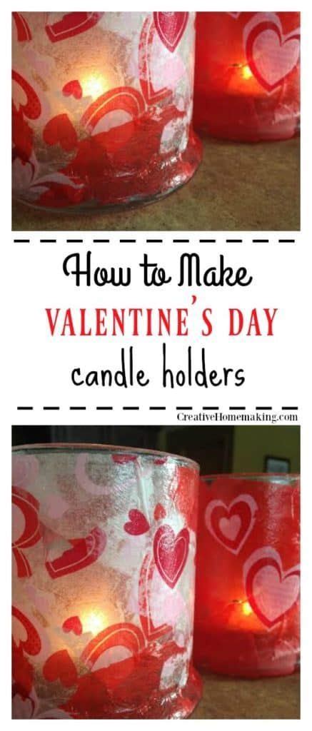 Valentines Day Decoupage Candle Holders Valentine Candles
