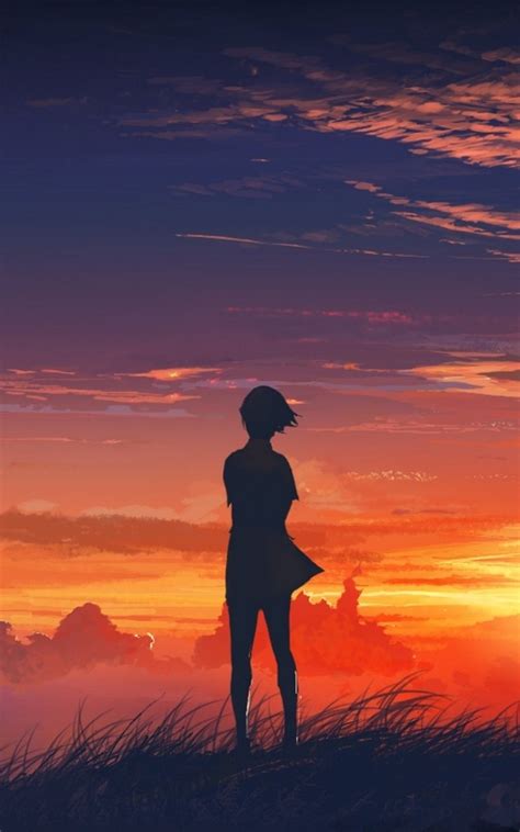 800x1280 Anime Girl Artistic Sunset Nexus 7samsung Galaxy Tab 10note
