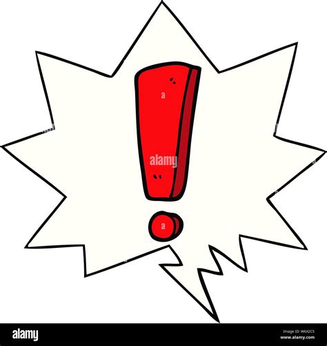 Cartoon Exclamation Mark With Speech Bubble Stock Vector Image And Art