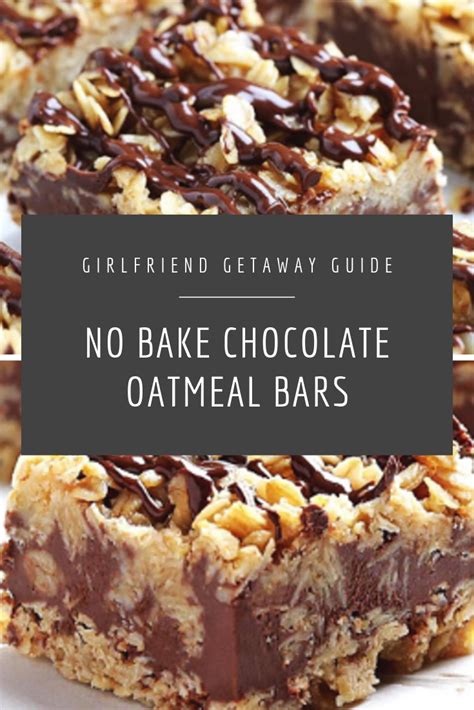 These no bake chocolate oatmeal bars fit the bill, and they're even somewhat healthy to boot. No Bake Chocolate Oatmeal Bars - Recipes Easy