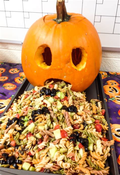 🎃pumpkin Pasta Salad With Spiders 👻 Halloween Food For Party