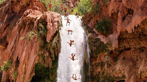 95 Foot Double Gainer Cliff Jump Off Havasu Falls Youtube