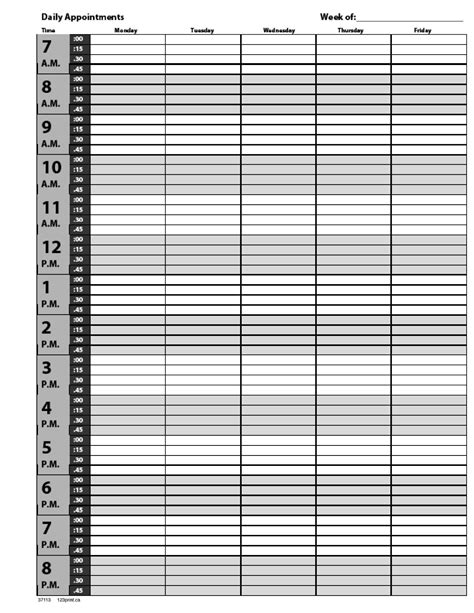 Free Printable Weekly Appointment Sheets Customize And Print