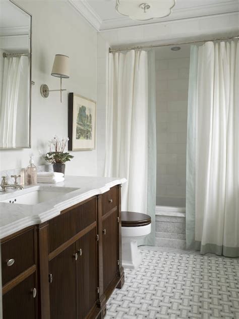 Double Shower Curtains Transitional Bathroom Phoebe Howard