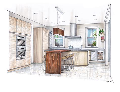 Kitchen drawing interior design services sketch png 2443x2071px. Pin by Lena Harris on Portfolio | Interior design ...