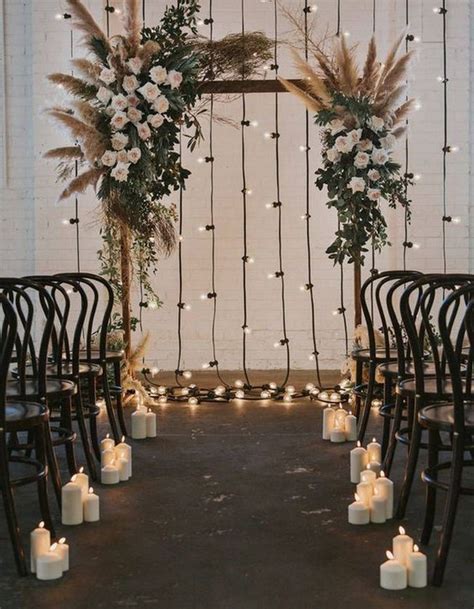 Diy Bohemian Wedding Arch Ideas With Lights Emmalovesweddings