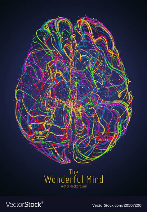 Colorful Of Human Brain With Royalty Free Vector Image