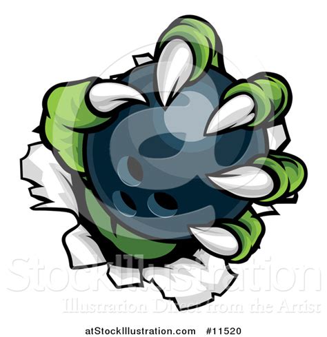Vector Illustration Of A Green Monster Claws Ripping Through Metal With