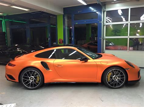 2017 Porsche 911 Turbo S Facelift Gets Pearlescent Matte "Lava Orange