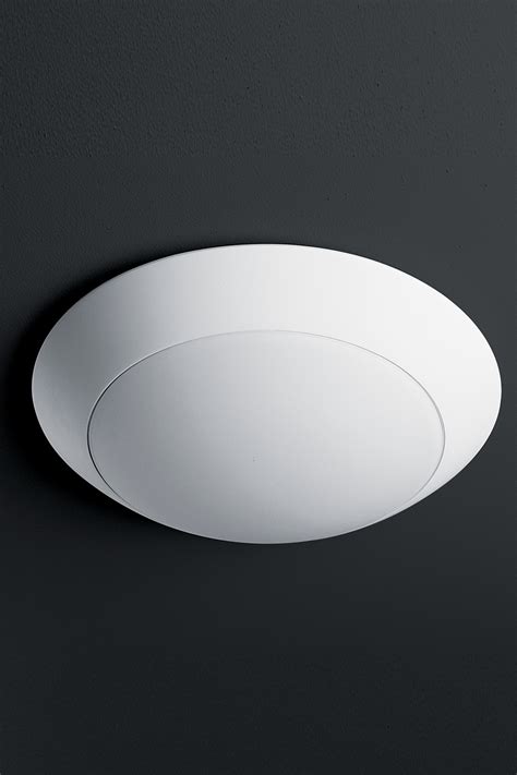 Futuristic Ceiling Light In White Plaster And White Frosted Glass