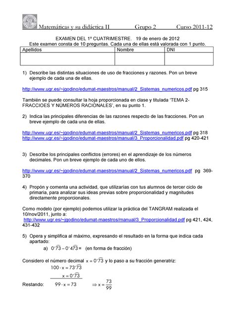 Exámen enero preguntas y respuestas Primer Parcial StuDocu