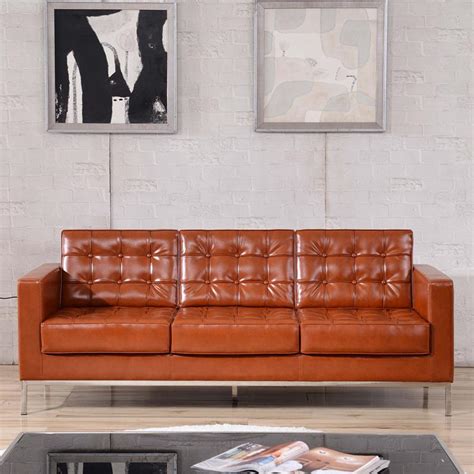 Hercules Lacey Series Contemporary Cognac Leathersoft Sofa With