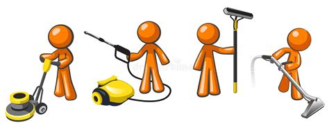 Cleaning Services Team Of Janitorial Professionals Stock Illustration