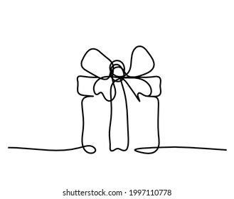 Continuous Single Line Drawing Ribbon Bow Stock Vector Royalty Free