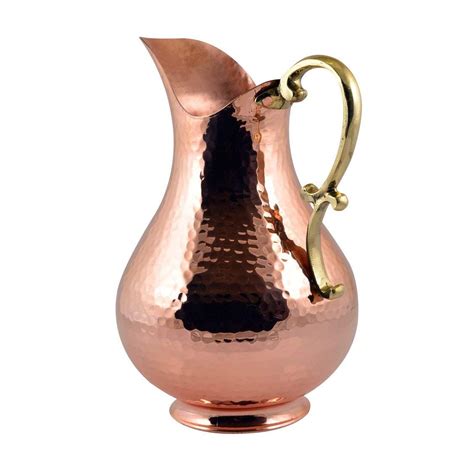 Hammered Pure Copper Pitcher With Lid