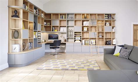 Grey Modern Library And Home Office Neville Johnson Home Library