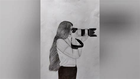 How To Make A Girl Is Holding The Camera For Beginners Pencil Sketch