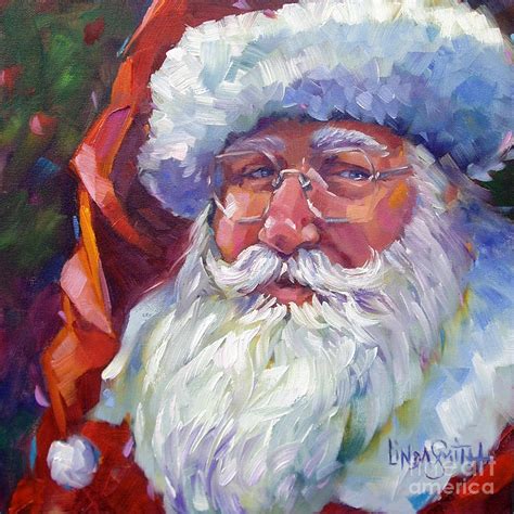 Colorful Santa Painting By Linda Smith Fine Art America