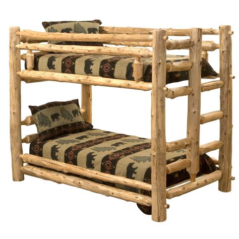 Natural Cedar Rustic Cabin Log Bunk Bed Tt Tf Tq Ff Fq Free