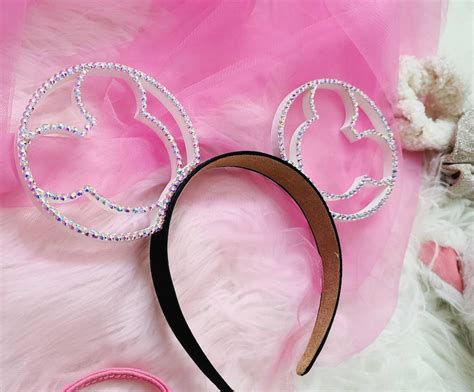Rhinestone Mouse Ears 3d Mouse Ears With Or Without Bow Etsy