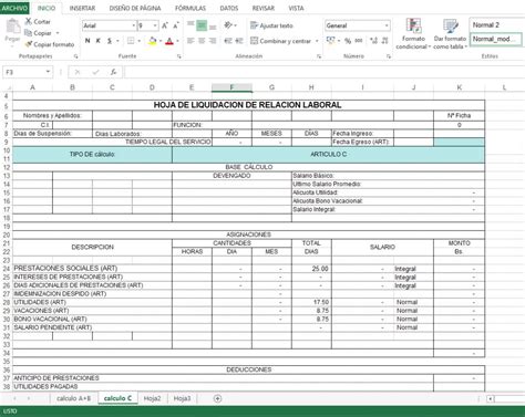 Hoja Excel Para Calcular Liquidacion Laboral Colombia Vrogue Co