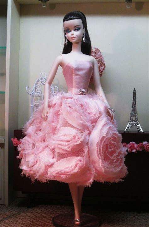 Silkstone Barbie Doll In Pink Pink Tulle Bubble Skirt Pink Silk
