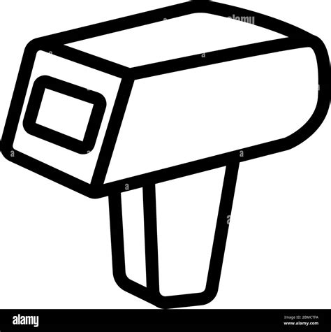 Hand Elektronischen Barcode Scanner Symbol Vektor Kontur Illustration