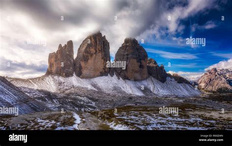 Tre Cime Di Laveredo Three Spectacular Mountain Peaks In Tre Cime Di